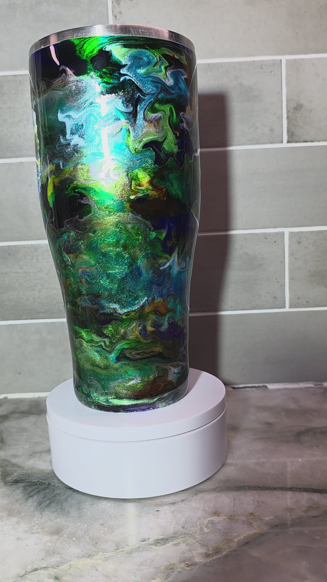Bass pond 32oz coffee caddy epoxy tumbler