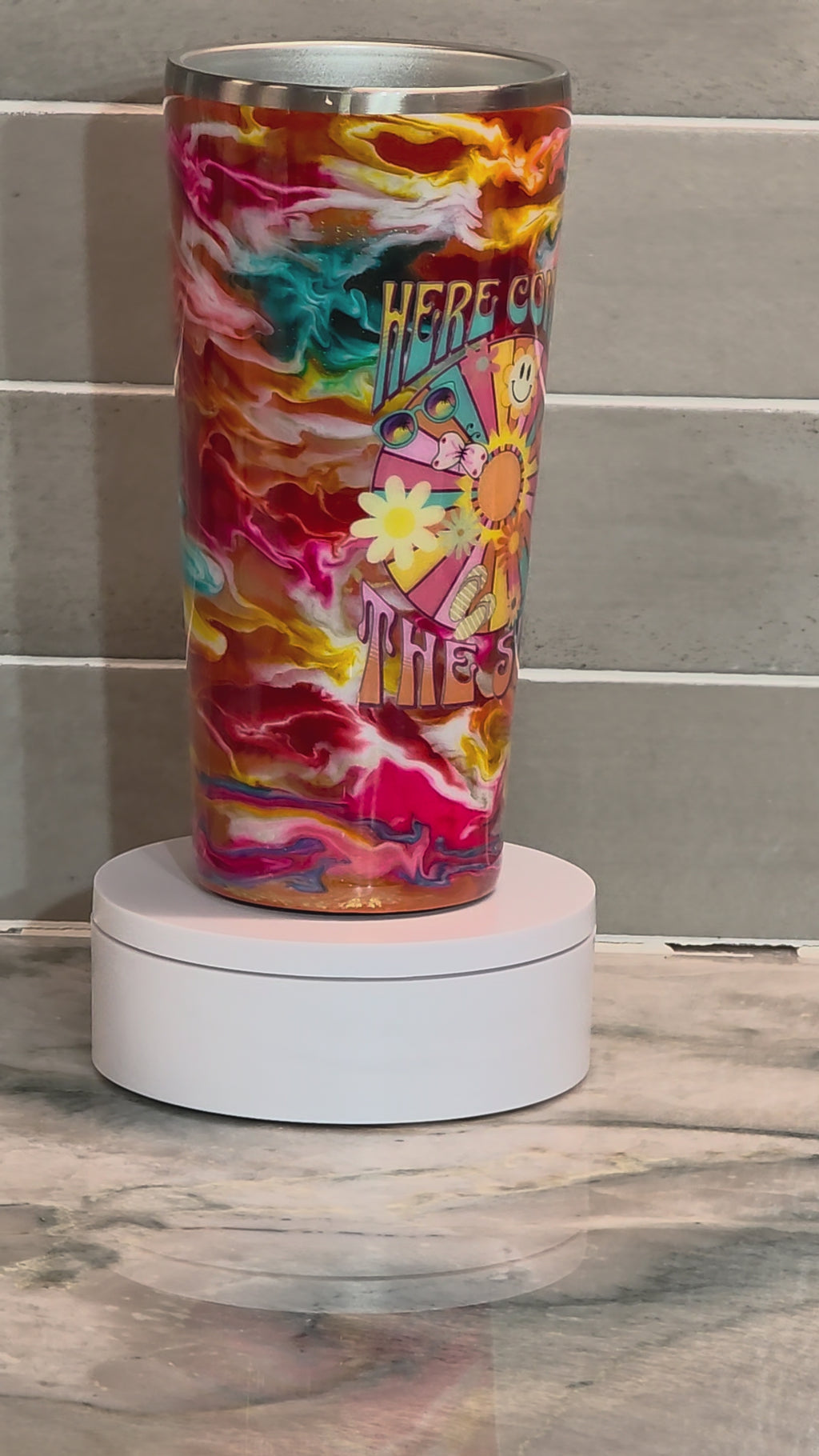 Here Comes the Sun Retro Tumbler 24 oz