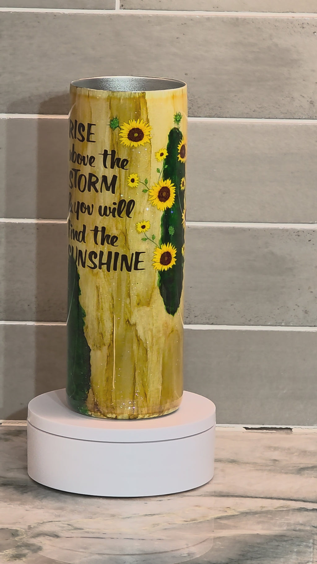 Rise Above the Storm Sunflower Tumbler 20 oz tumbler