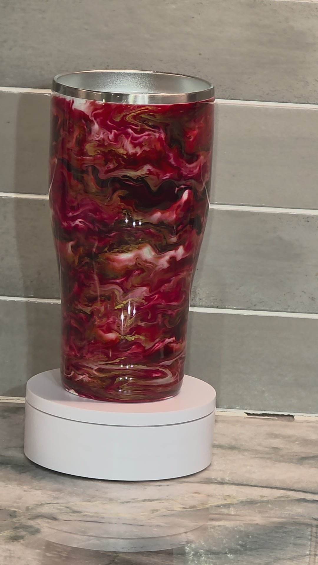 Garnet & Gold Marble Coffee Caddy 32 oz