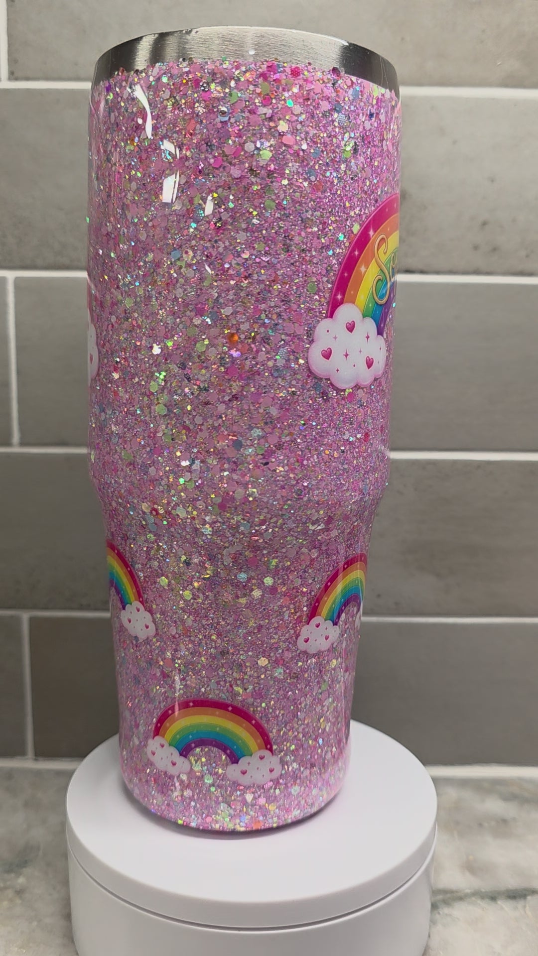 Glow Rainbow Dreams – Personalized 30 oz Tumbler