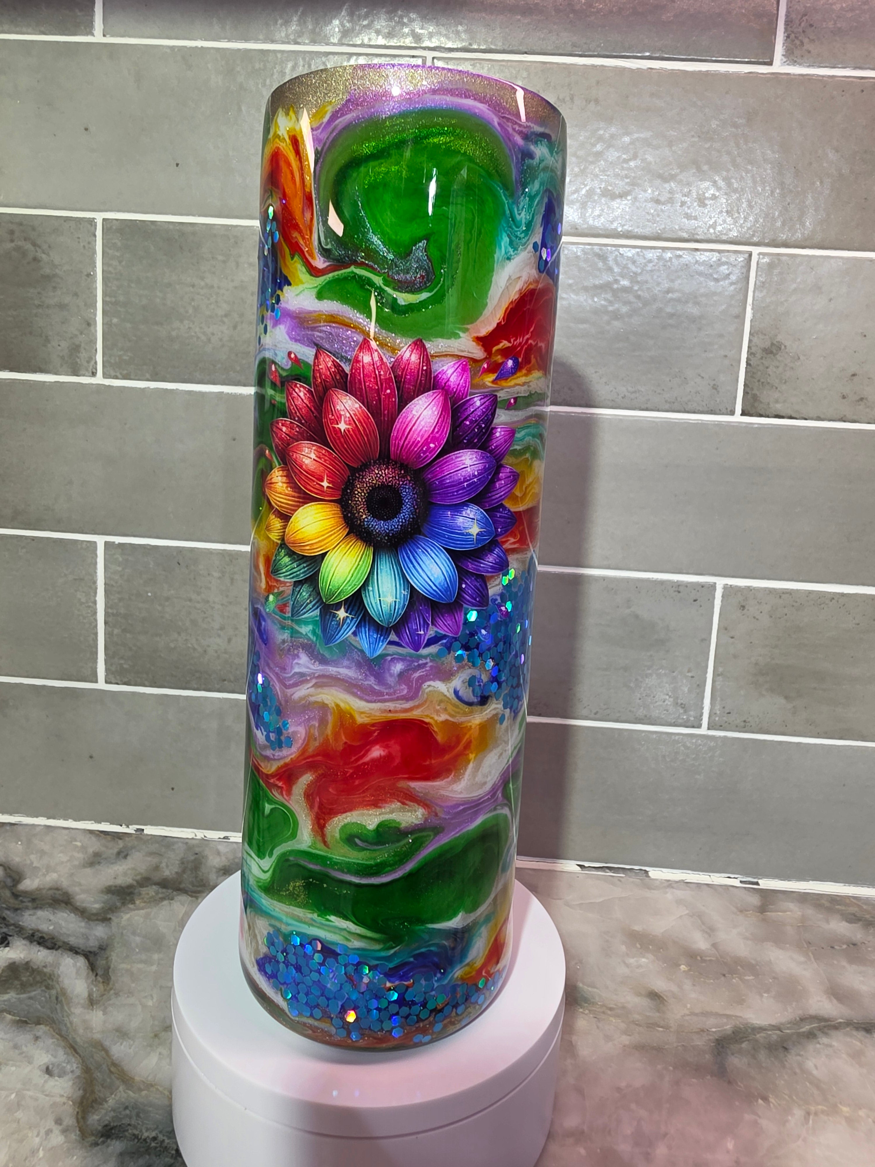 Rainbow Bloom Tumbler