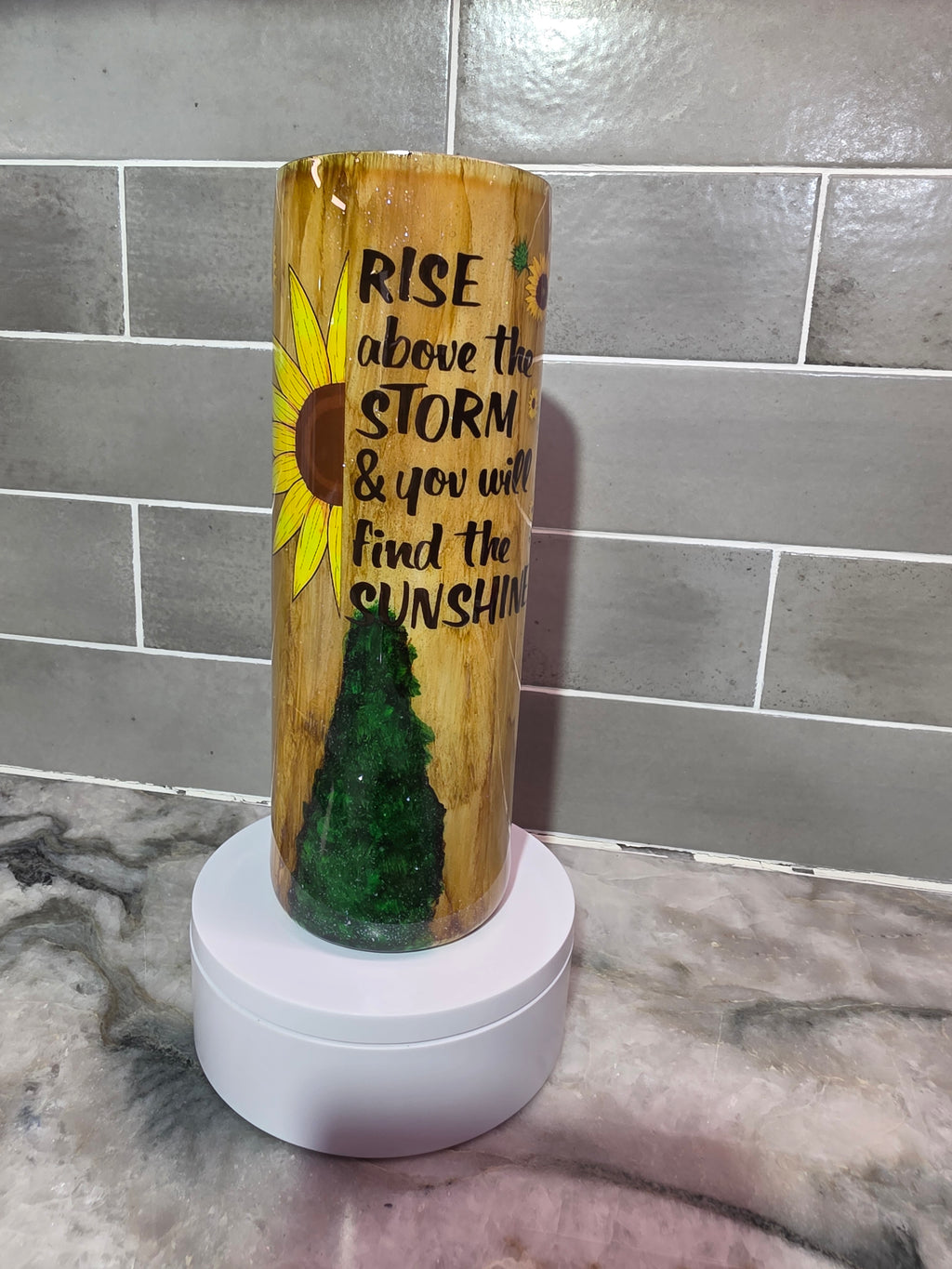 Rise Above the Storm Sunflower Tumbler 20 oz tumbler