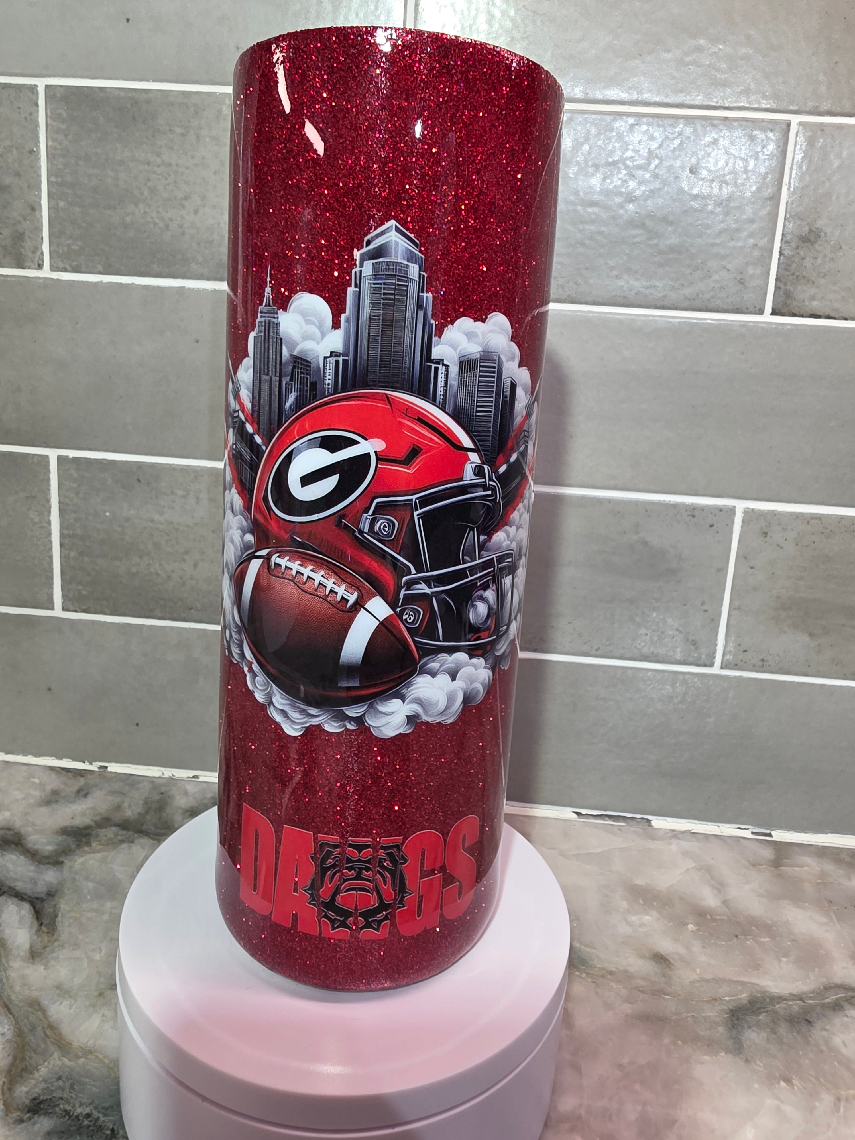 Dawg Nation 20 0z skinny Glitter Tumbler