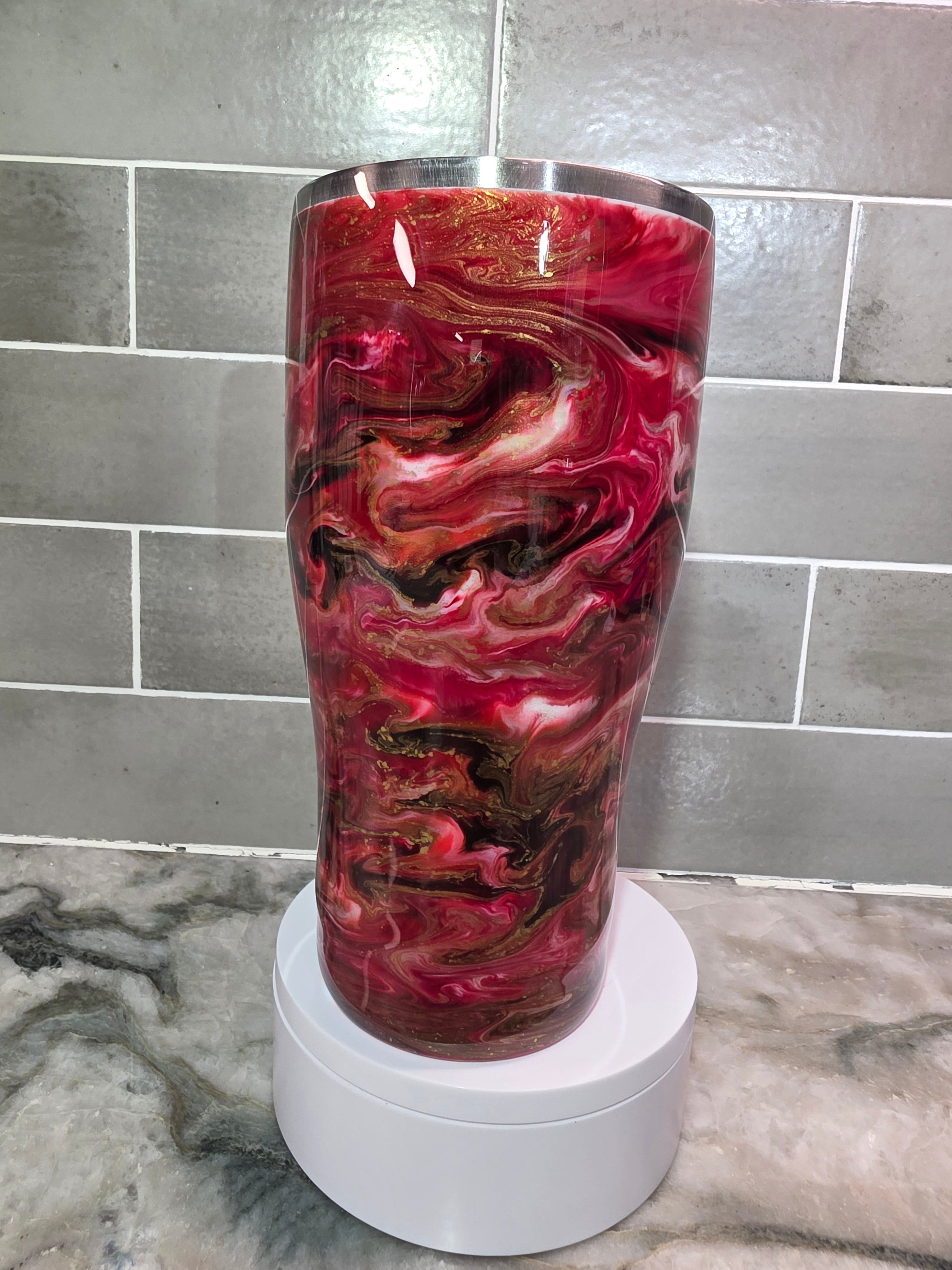 Garnet & Gold Marble Coffee Caddy 32 oz