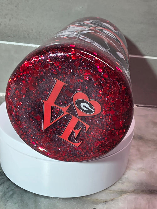 12 oz Slim Can Koozie – Georgia Game Day Glitter