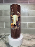 Rustic Longhorn Bloom 30 oz skinny tumbler