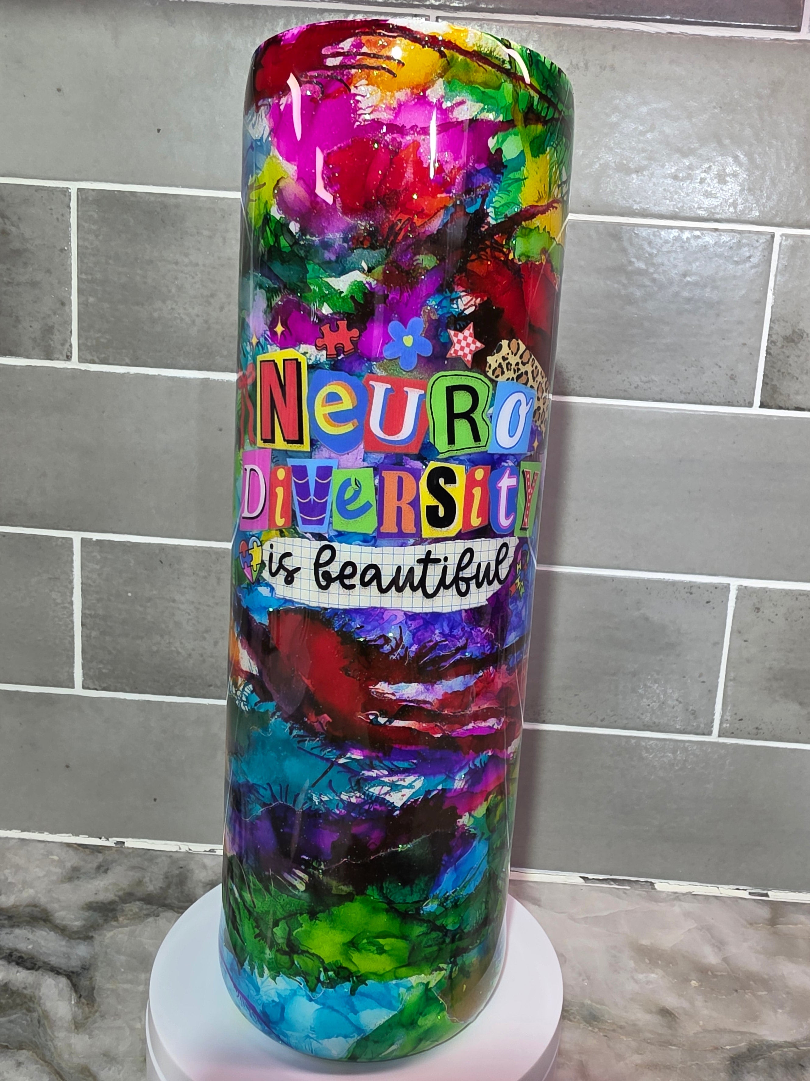 Abstract Neurodiversity Art Tumbler 30 oz