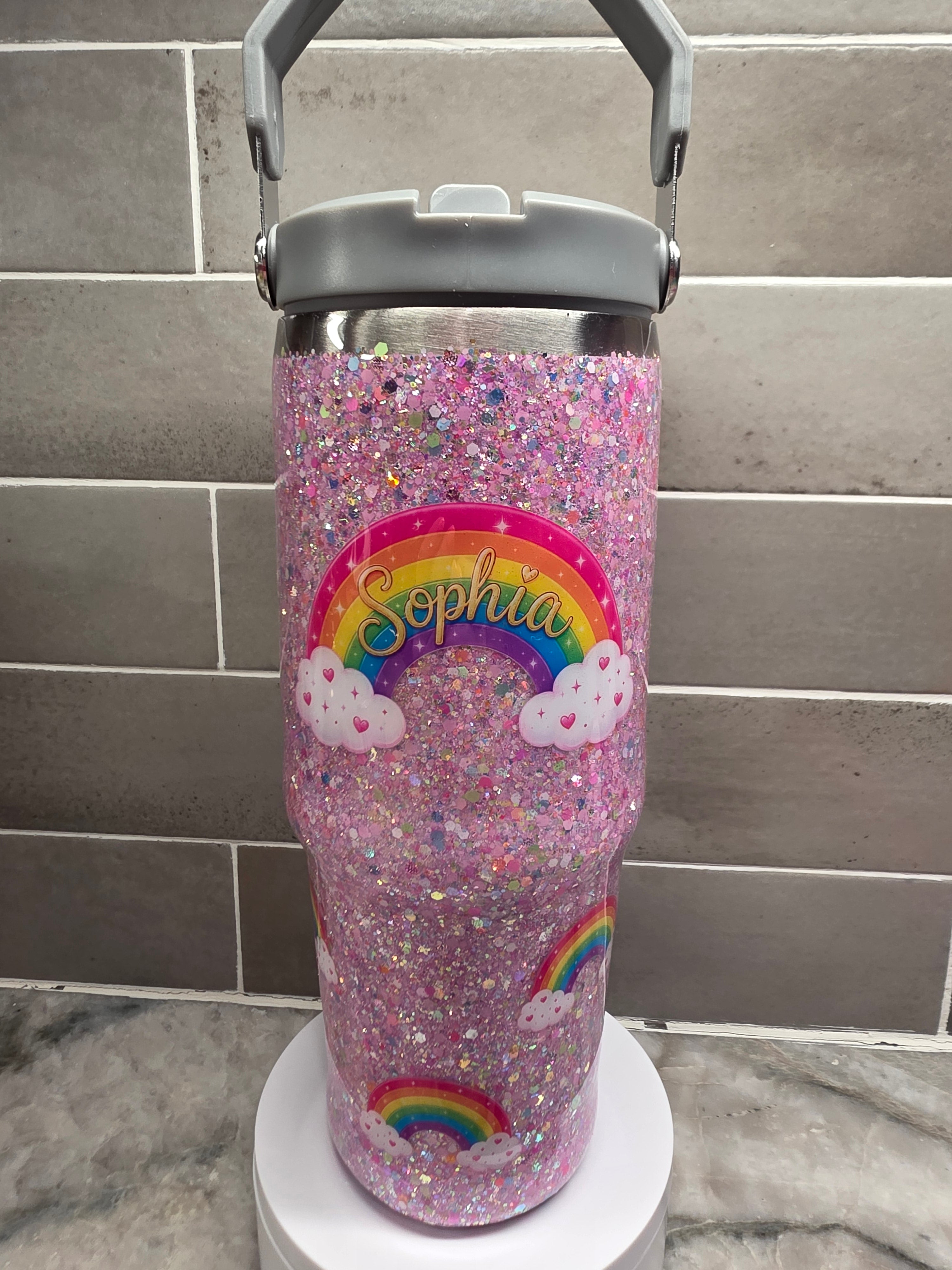 Glow Rainbow Dreams – Personalized 30 oz Tumbler