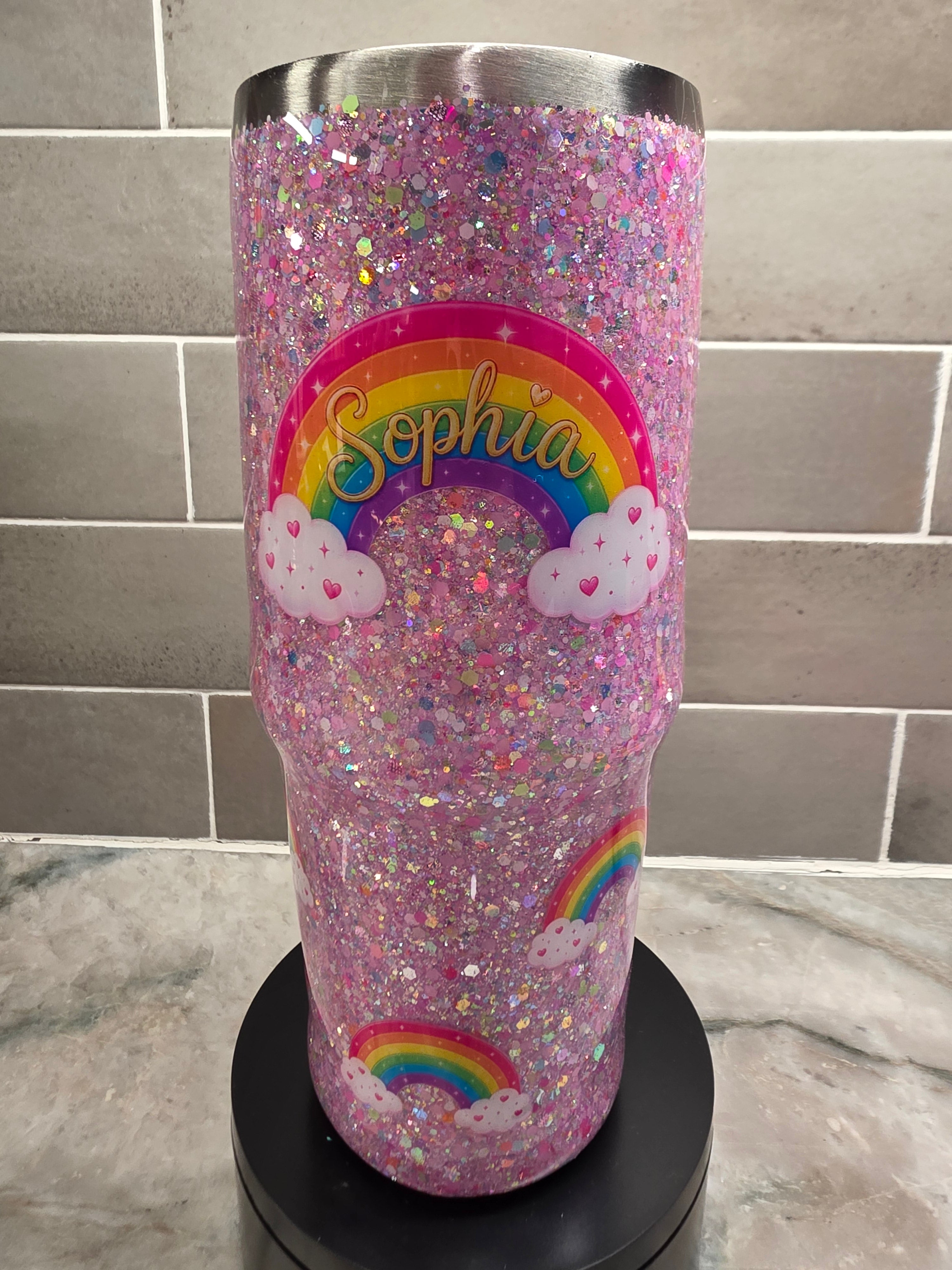 Glow Rainbow Dreams – Personalized 30 oz Tumbler