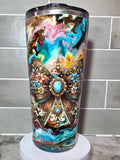Turquoise Treasure 24oz epoxy tumbler