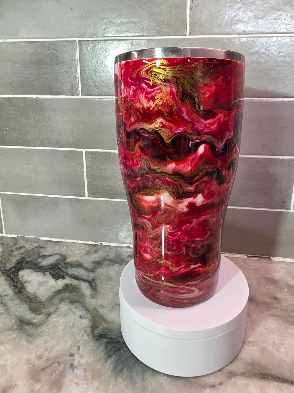 Garnet & Gold Marble Coffee Caddy 32 oz