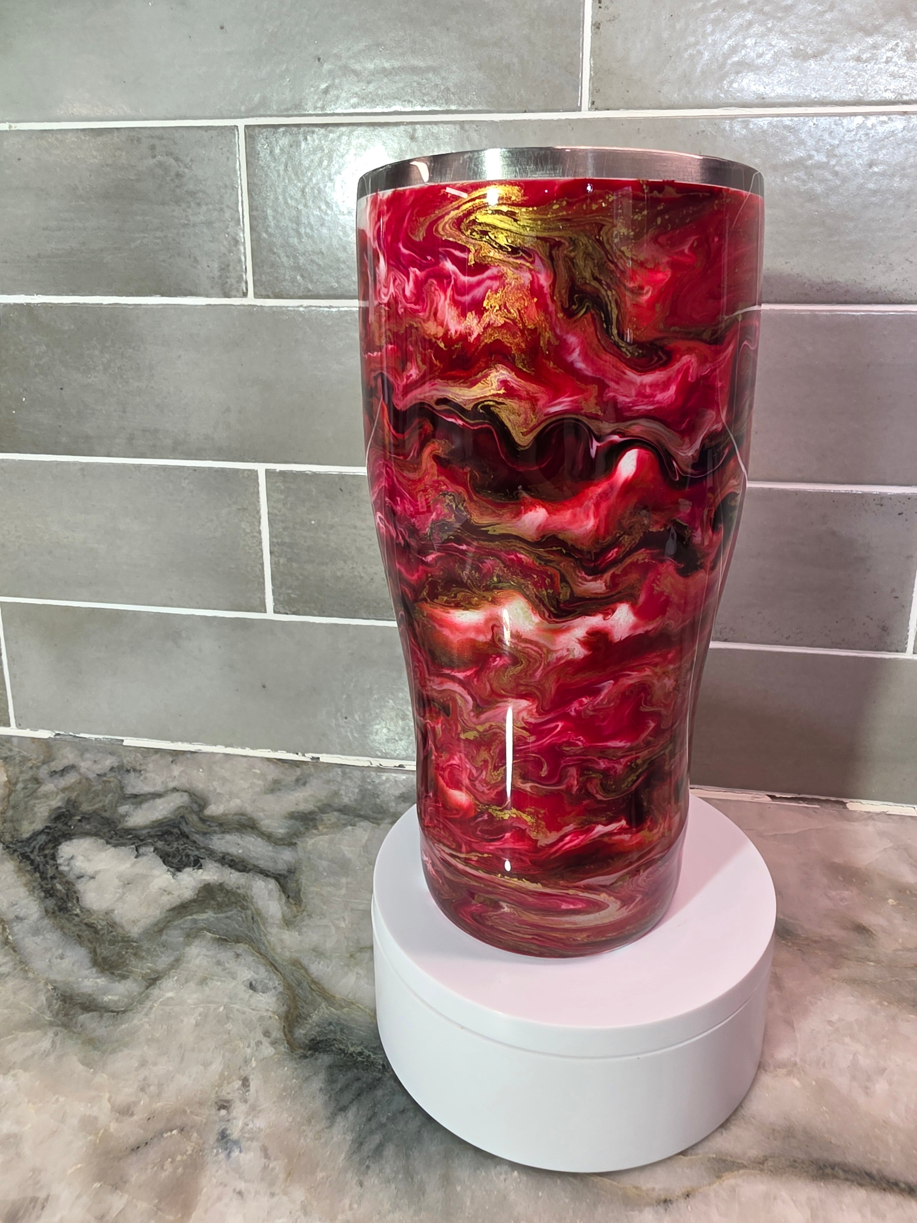 Garnet & Gold Marble Coffee Caddy 32 oz